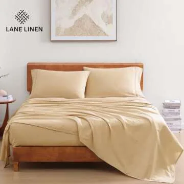 LANE LINEN 100% Organic Cotton Queen Size Sheets Set - Eco Friendly Mercerized Cooling Sheets