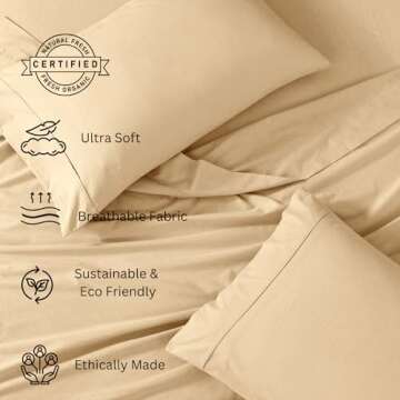 Luxury Organic Cotton Queen Size Sheets Set - Eco-Friendly