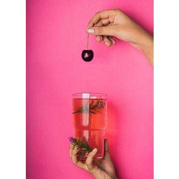 LEMONSODA Modern Iced Coffee Glasses - Stackable Crystal Clear Cups For Any Drink - Water, Coffee, T...