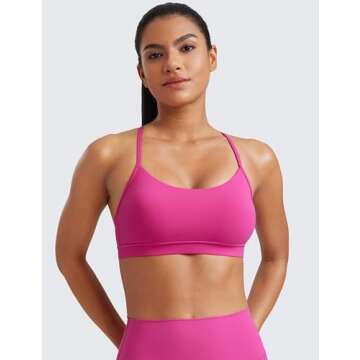 CRZ YOGA Butterluxe Womens Y Back Sports Bra - Padded Racerback Low Impact Spaghetti Thin Strap Work...
