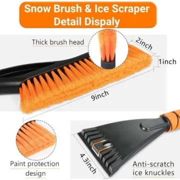 Durable PLACHIDAY Snow Brush and Ice Scraper Tool for Cars