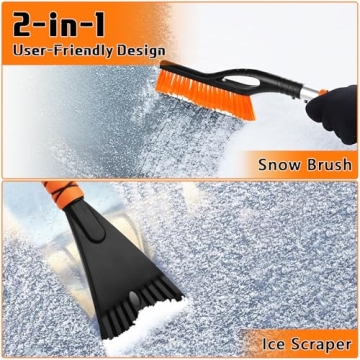 Durable PLACHIDAY Snow Brush and Ice Scraper Tool for Cars