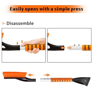 Durable PLACHIDAY Snow Brush and Ice Scraper Tool for Cars