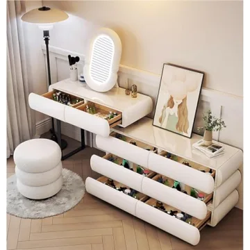 Elegant Pesnllov Vanity Set with LED Mirror and Chair