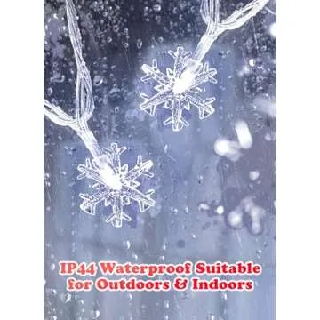 Battery Operated Christmas Snowflakes Lights for Decor