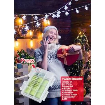 Battery Operated Christmas Snowflakes Lights for Decor