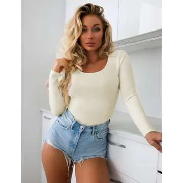 Ekouaer Women's Long Sleeve Scoop Neck Tops 3 Pack