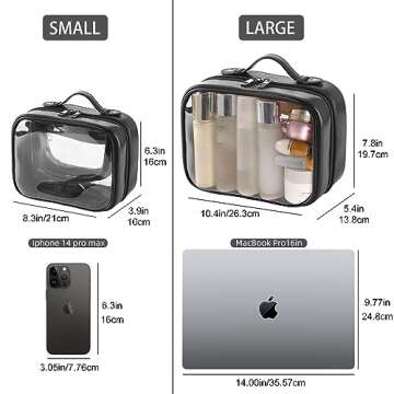 Veki TSA Approved Toiletry Bag Transparent Makeup bag Double Travel Cosmetic bags Case Waterproof To...