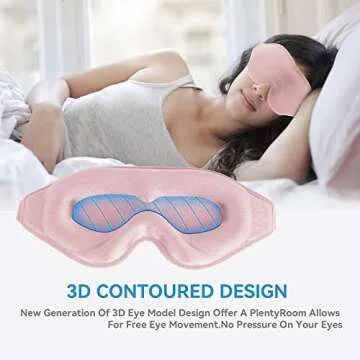 Adjustable 3D Contoured Sleep Mask for Travel & Yoga