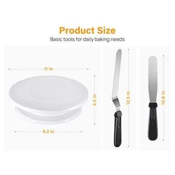 Kootek 69pcs Cake Decorating Supplies Kit, Cake Decorating Set with Cake Turntable Stand, 12 Numbere...