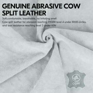 Vgo... Leather Palm Work Gloves for Men, Gardening Gloves, Builder Gloves (3 Pairs,Size XL, 3colors,...