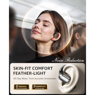 Tzfunmi Open-Ear Bluetooth Wireless Earbuds: Perfect for Runners & Cyclists with IPX7 Waterproof Rat...