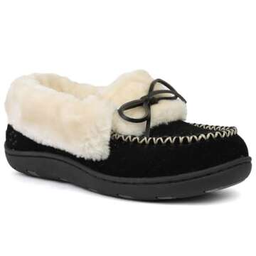 Tempur-Pedic Womens Laurin Moccasin Casual Slippers - Cozy Comfort for Everyday Wear