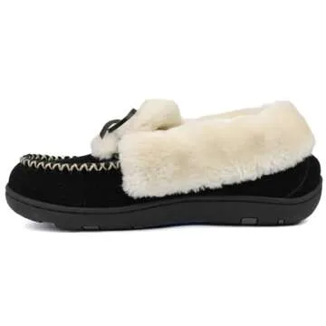Tempur-Pedic Womens Laurin Moccasin Casual Slippers - Black