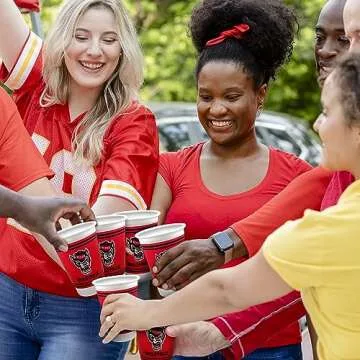 Arkansas Razorbacks Party Supplies 48 Piece Officially Licensed University Set: 16 oz. Plastic Beverage Cups, 9" Paper Plates, Luncheon Napkins, Complete Party Supplies for 16 Guests by Westrick