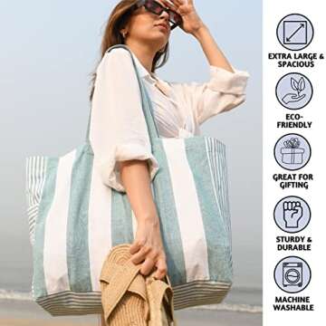 Folkulture Beach Bags For Women | Waterproof & Sandproof Tote Bag