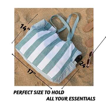 Stylish Folkulture Beach Bags for Women - 17x14 Tote