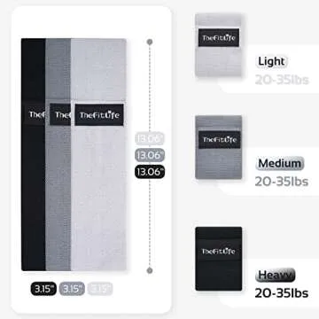 TheFitLife Resistance Exercise Bands for Women - Fabric Workout Bands for Booty, Hip, Glute, Leg, Thigh, Squat, Butt Lift Excersize and Fitness Loop Bands for Home Gym (Grey, Short)