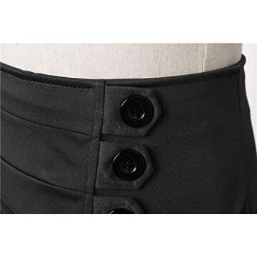 Alivila.Y Fashion Womens Steampunk Skirt Victorian High Low Dress 31706-Black-L