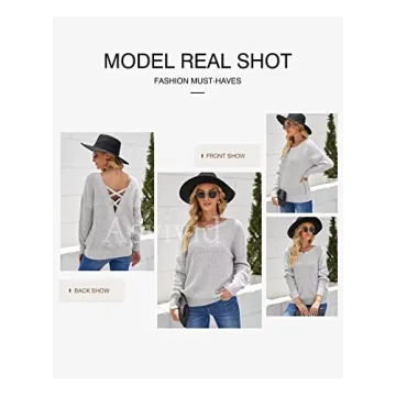 Asvivid Backless Fall Sweater Stylish Lightweight with Cut Out