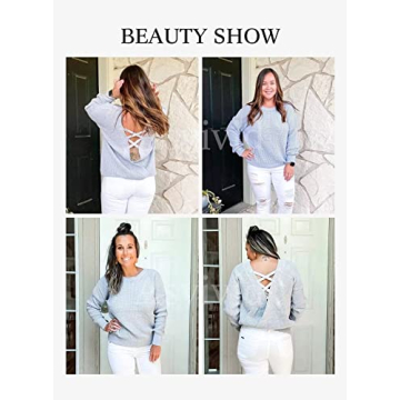 Asvivid Backless Fall Sweater Stylish Lightweight with Cut Out