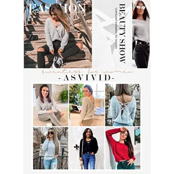 Asvivid Backless Fall Sweater Stylish Lightweight with Cut Out