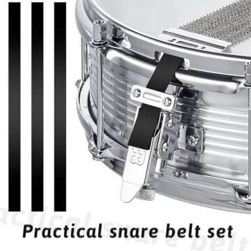 6 Durable Snare Drum Straps for 14-Inch Drums