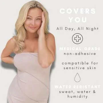 SKINS Nipple Cover - Non Adhesive Silicone Nipple Pasties - Reusable Pasty Nipple Covers for Women with Travel Box (Nude, Fits A-B Cup)