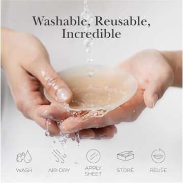 SKINS Nipple Cover - Non Adhesive Silicone Nipple Pasties - Reusable Pasty Nipple Covers for Women with Travel Box (Nude, Fits A-B Cup)