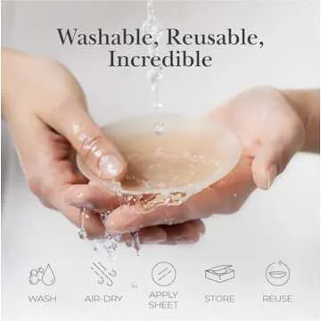 SKINS Nipple Cover - Non Adhesive Silicone Nipple Pasties - Reusable Pasty Nipple Covers for Women with Travel Box (Nude, Fits A-B Cup)