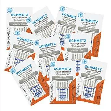 50 Schmetz Chrome Universal Sewing Machine Needles - Size 80/12 - Box of 10 Cards