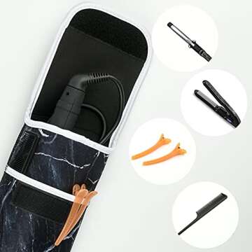 Heat Resistant Neoprene Curling Iron Cover Bag, Universal Curling Iron Cover Sleeve, Flat Iron Curli...