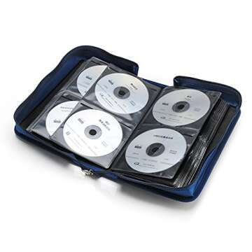 CCidea CD Case DVD Storage Holder, 128 Capacity DVD Cases Organizer CD Plastic Protective Carrying B...