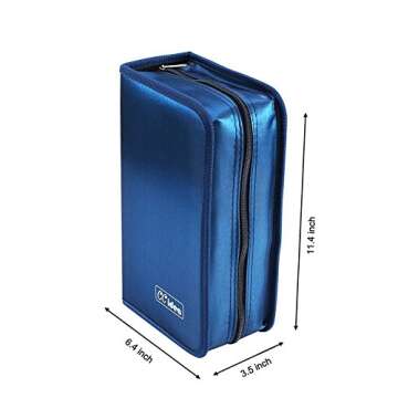 CCidea CD Case DVD Storage Holder, 128 Capacity DVD Cases Organizer CD Plastic Protective Carrying Binder,Portable Cd Wallet for Home Travel (Blue)