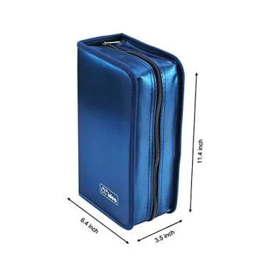 CCidea CD Case DVD Storage Holder, 128 Capacity DVD Cases Organizer CD Plastic Protective Carrying Binder,Portable Cd Wallet for Home Travel (Blue)
