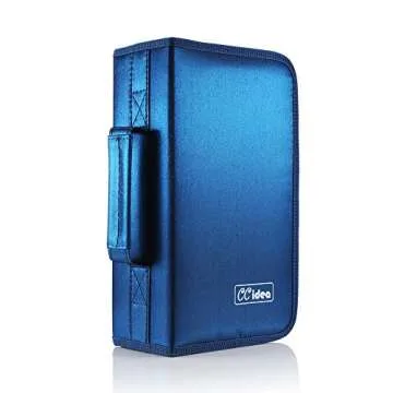 CCidea CD Case DVD Storage Holder, 128 Capacity DVD Cases Organizer CD Plastic Protective Carrying Binder,Portable Cd Wallet for Home Travel (Blue)