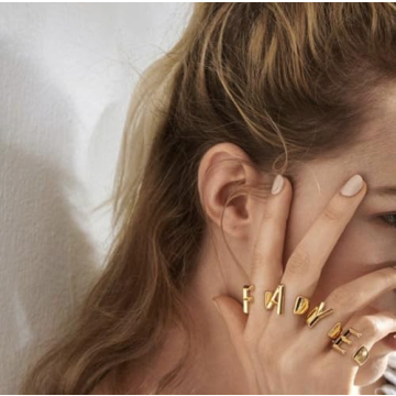 Stylish Adjustable Initial Ring - Personalize Your Accessory