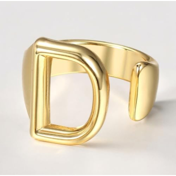 Stylish Adjustable Initial Ring - Personalize Your Accessory