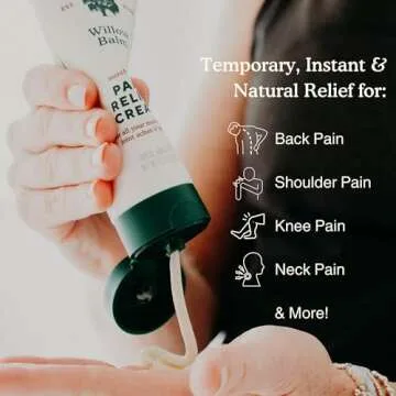 Nature's Willow Willow Balm Natural Pain Relief Cream for Muscles & Joints | Fast-Acting with Willow Bark & Menthol | Free from Artificial Fragrances & Dyes | 1-Pack | 3.5 fl oz