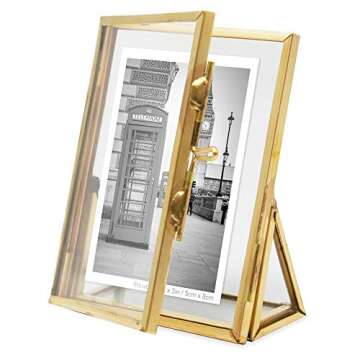 Isaac Jacobs Antique Gold Floating Photo Frame (2x3)