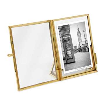 Isaac Jacobs Antique Gold Floating Photo Frame (2x3)
