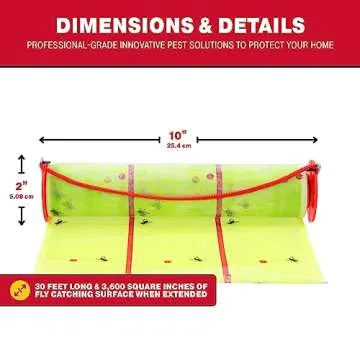 Catchmaster Giant Fly Glue Trap 3-Pack 30 Feet Each, Adhesive Fly Traps Outdoor, Sticky Bug Catcher, Bulk Flying Insect Paper Roll, Pet Safe Pest Control for Garage, Barn, Greenhouse & Garbage Room
