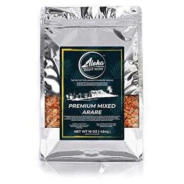 Aloha Right Now Premium Mixed Arare Rice Crackers Mochi Crunch Japanese Hawaiian Style Asian Snack Mix 1LB 16oz