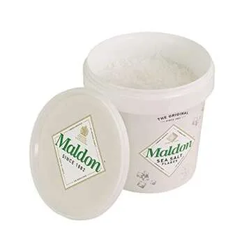 Maldon Salt, Sea Salt Flakes, Resealable Tub, Kosher, Natural, Handcrafted, Gourmet, Pyramid Crystals, 20 oz (570 g) 2 Pack