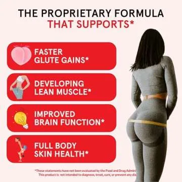 Peach Perfect Creatine Monohydrate Powder, Pink Lemonade, Glute Builder Creatine for Women with Collagen, BCAAs, 5g Vegan Micronized Creatine per Serving, for Energy, Muscle Support, 30 Servings