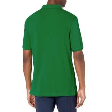 Amazon Essentials Men's Regular-Fit Cotton Pique Polo Shirt (Available in Big & Tall), Green, Large
