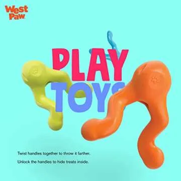 WEST PAW Zogoflex Tizzi Treat Dispensing Dog Toy – Interactive Play Toy for Dogs, Puppies – Floatable, High-Flying Dog Toys for Fetch, Catch, Tug of War, Recyclable, Dishwasher Safe, Large, Tangerine