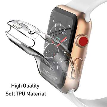 Julk Series 1 42mm Case for Apple Watch Screen Protector, iWatch Overall Protective Case TPU HD Clear Ultra-Thin Cover for Apple Watch Series 1 (42mm)