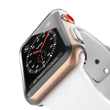 Julk Series 1 42mm Case for Apple Watch Screen Protector, iWatch Overall Protective Case TPU HD Clear Ultra-Thin Cover for Apple Watch Series 1 (42mm)