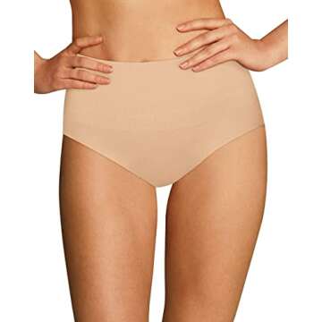 Maidenform womens Tame Your Tummy Shaping Lace With Cool Comfort Dm0051 Shapewear Briefs, Transparent, Large US